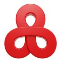 Abstract Red 3D Interlocking Shape Design Element png