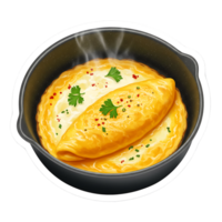 Simple homemade omelette cooked fresh with soft texture and crisp edge png