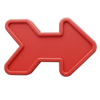 3D Render Red Arrow Pointing Right Modern Design Element png