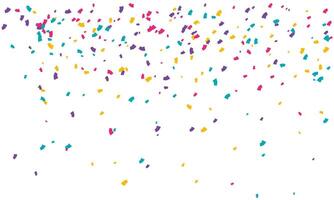 Vibrant confetti explosion on white background. Perfect for celebratory designs, adding joy and festivity to invitations, posters, and websites. vector