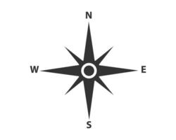Minimalist compass rose illustration symbolizing direction, guidance, and exploration. Perfect for travel, navigation, mapping, or conceptual designs. Simple icon. vector