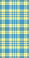 Cheerful pastel plaid pattern in light blue and yellow. Perfect for textile design, backgrounds, or scrapbooking projects. This bright and airy design evokes feelings of spring and summer. vector