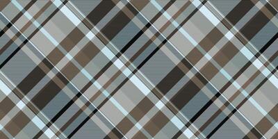Elegant diagonal plaid pattern in muted grey, brown, and blue hues. Perfect for textile design, website backgrounds, or creating a sophisticated, timeless aesthetic. vector