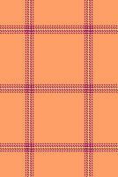 Tie plaid seamless textile, model check texture tartan. Packaging pattern fabric background in orange and pink colors. vector