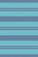 Liagonal seamless texture, towel background vertical pattern. Clanket stripe textile fabric lines in cyan and indigo colors. vector
