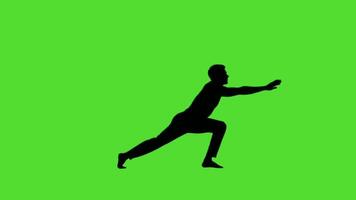 silhouette of a man doing a push up on a green screen video