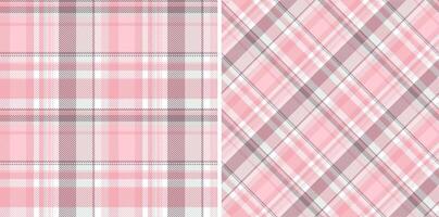 Plaid texture of background check tartan with a seamless textile fabric pattern. Set in trendy colors for windowpane print blouse, sheath dress, skinny pants. vector