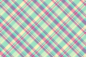 Festive check plaid, sketch textile seamless texture. Grungy tartan fabric pattern background in pastel and light colors. vector