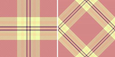 Stylish pastel plaid patterns in two variations classic check and a modern diamond design. Ideal for textile design, fashion, stationery, or website backgrounds. vector