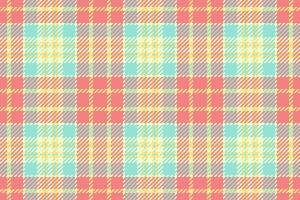 Vibrant plaid pattern featuring pastel hues. Ideal for backgrounds, textiles, or a cheerful touch to design projects. Warm, inviting, and versatile aesthetic. vector
