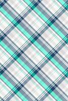 Vibrant textile fabric check, abstract tartan texture. Pyjamas background pattern plaid seamless in pastel and teal colors. vector