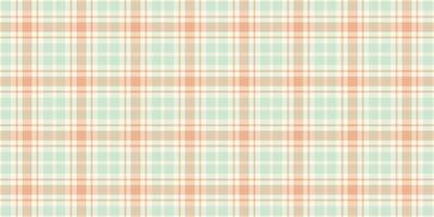 Elegant pastel plaid pattern in mint green and peach. Perfect for textile design, website backgrounds, or crafting projects. vector