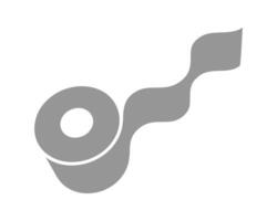Simple, minimalist icon of a roll of tape unfurling. Perfect for representing concepts of process, flow, continuity, or solutions. vector