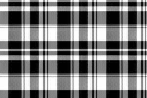 Equal fabric texture check, website pattern seamless plaid. Horizontal tartan background textile in white and black colors. vector
