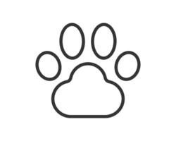 Clean illustration of a paw print icon. Symbolizes animals, nature, pets, and veterinary services. Ideal for logos, web design, and petrelated projects. vector