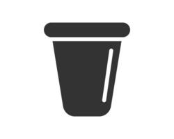 A minimal graphic icon of a cup or container in dark gray on a white backdrop, clean and versatile for various designs. Perfect for apps, web, or illustrating concepts. vector