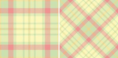 Two seamless plaid patterns with soft pastel colors. Ideal for backgrounds, textiles, or design elements needing a classic, gentle touch. Versatile aesthetic. vector