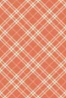 Vibrant coral and cream diagonal plaid pattern. Perfect for textile design, website backgrounds, or autumnal themed projects. vector
