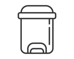 Minimalist icon of a waste container, symbolizing cleanliness, removal, recycling. Perfect for website, app design and environmental campaigns. Editable stroke. vector