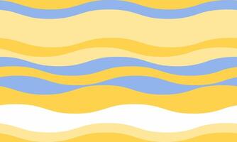 Vibrant yellow and blue wavy stripes create a cheerful, summery pattern. Perfect for backgrounds, website design, textile prints, or any project needing a playful, optimistic aesthetic. vector