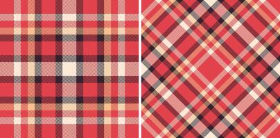 Two vibrant red plaid patterns, perfect for textile design, fashion, or website backgrounds. A classic and versatile image offering both horizontal and diagonal plaid options. vector
