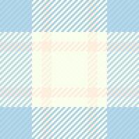 Pastel plaid pattern. Soft, calming color palette of blush pink, light blue, and cream. Ideal for textiles, backgrounds, or stationery designs. vector