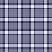 Classic plaid pattern with intersecting lines of blue, grey, and white. Versatile for backgrounds, textiles, design elements and crafting projects. vector