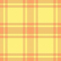 Vibrant yellow and peach plaid pattern. Perfect for textile design, backgrounds, or website templates. This cheerful, summery design evokes feelings of warmth and optimism. vector
