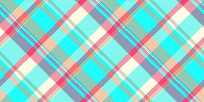 India fabric texture pattern, swatch check tartan. Tone seamless background plaid textile in teal and light yellow colors. vector