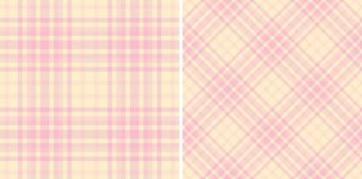 Delightful pastel pink and cream plaid patterns. Perfect for textile design, fashion, scrapbooking, or website backgrounds. These soft, subtle textures evoke feelings of warmth and comfort. vector