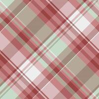 Retro textile background , simplicity texture check plaid. Folded fabric seamless tartan pattern in red and white colors. vector
