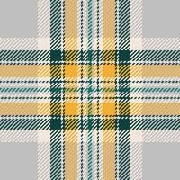 Stylish yellow, teal, and gray plaid pattern. Perfect for textile design, website backgrounds, or fashion projects. This contemporary take on a classic design evokes warmth and sophistication. vector