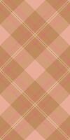 Elegant blush pink and brown plaid pattern. Perfect for textile design, website backgrounds, or fashion projects. This versatile, seamless texture evokes warmth and sophistication. vector