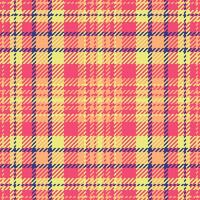Vibrant seamless plaid pattern. Colorful tartan design with textured weave. Great for fabric, fashion, backgrounds, and retrothemed designs. vector
