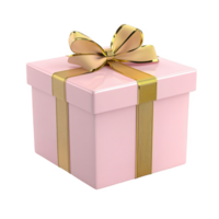 Present box with ribbon and bow on transparent background png
