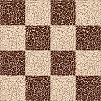 Pattern with brawn flowers in groove style in square format. vector
