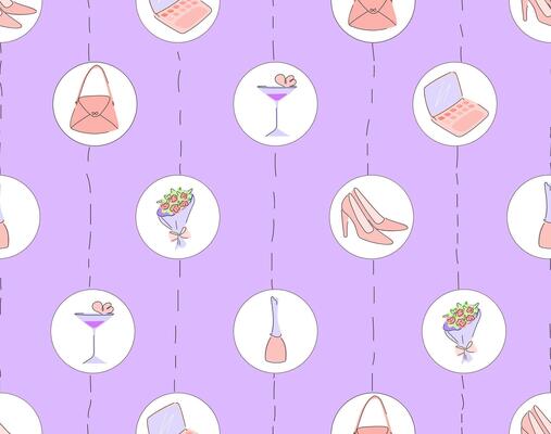 Seamless pattern illustration for stunning glamorous backgrong.