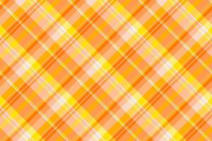 Vibrant diagonal plaid pattern in warm orange and yellow hues. Perfect for textile design, website backgrounds, or cheerful branding. vector