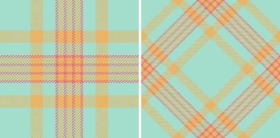 Elegant tartan pattern set with calming teal, peach, and mauve. Seamless designs embody tradition and versatile style. Ideal for textiles, backgrounds, and apparel. vector