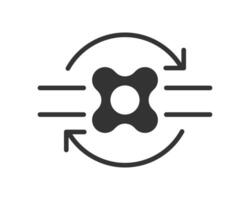 Abstract flow diagram icon, process, iteration, data exchange, cycle, or change concept. Clean design. Great for presentations, dashboards, and ui. vector