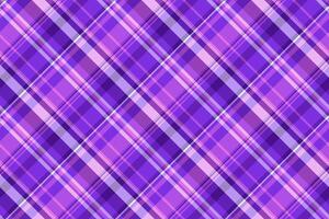 Kid textile pattern check, idyllic seamless texture plaid. Setting tartan background fabric in violet and purple colors. vector