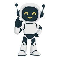 Cartoon Robot Character with Hand Raised vector