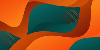 Abstract orange and green background with simple wavy shapes. Popular and modern with 3d shadow concept. eps10 vector