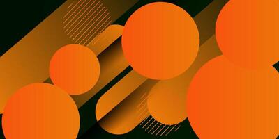 Abstract colorful orange 3D background. Trendy dynamic circle shape overlapping pattern. Eps10 vector