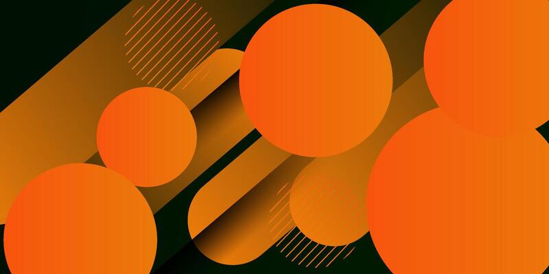 Abstract colorful orange 3D background. Trendy dynamic circle shape overlapping pattern. Eps10