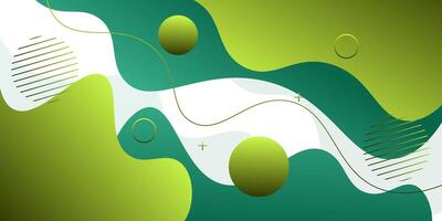 Green geometric business banner design. Creative banner design with wave and line shape as template. eps10 vector