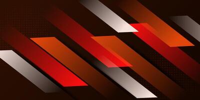 Abstract overlapping shapes on dark 3D background. Orange and red color pattern with shadow. Eps10 vector
