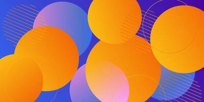 Abstract geometric background with blue color design. Colorful orange circle pattern elements. Eps10 vector