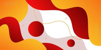Abstract colorful waves of orange and red liquid on white background. Trendy flag with wave pattern. eps10 vector