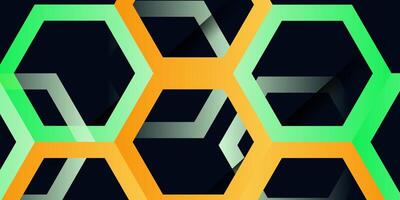 Colorful hexagonal abstract background with green and orange combination color pattern. Eps10 vector